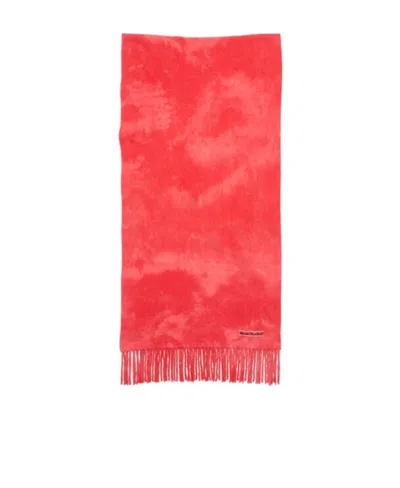 Acne Studios Logo-appliqué Wool Scarf In Red