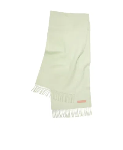 Acne Studios Logo-appliqué Wool Scarf In White