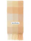 Acne Studios Checkered Fringed Alpaca Blend Scarf In Neutrals