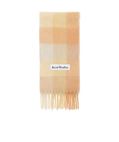 ACNE STUDIOS LOGO-APPLIQUÉ CHECKED SCARF