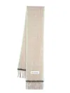 Acne Studios Vally Fringed Knitted Scarf In Neutrals