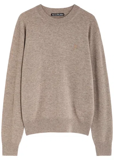 Acne Studios Logo-appliquéd Wool Jumper In Grey