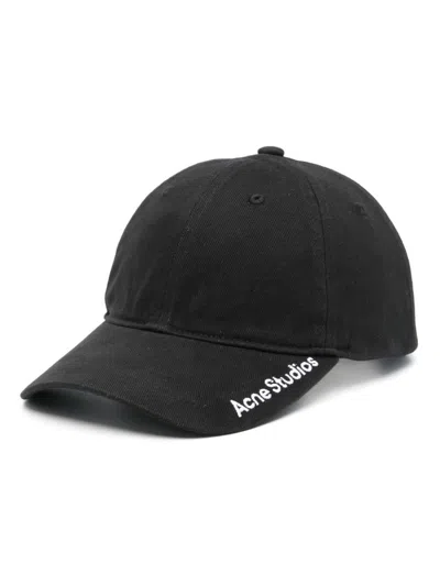 Acne Studios Logo Baseball Cap In Black