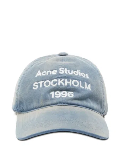 Acne Studios Baseballkappe Mit Logo In Blue