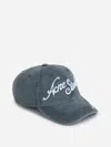 Acne Studios Carliy Logo Cotton Cap In Denim Dark Blue