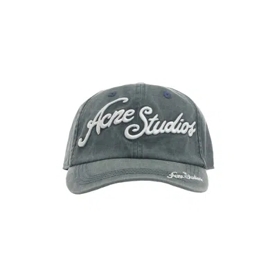 Pre-owned Acne Studios Logo Baseball Cap 'faded Blue' | Men's Size Onesize