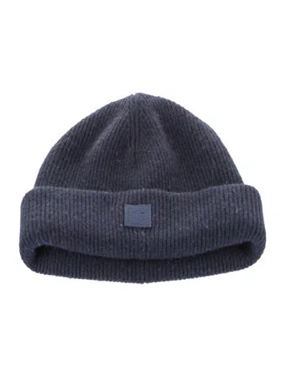 Pre-owned Acne Studios Logo Beanie In Blue