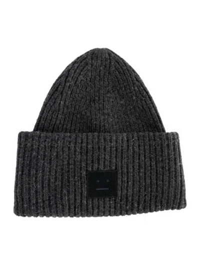 Pre-owned Acne Studios Logo Beanie In Gray