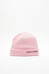 Acne Studios Logo Beanie In Light Pink