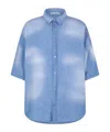 Acne Studios Logo Button Down Shirt In Blue