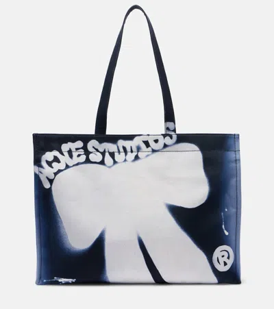 Acne Studios Print-detail Tote Bag In Blue