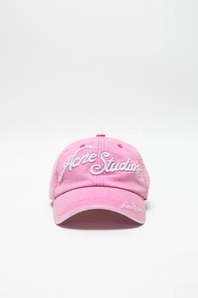 Acne Studios Logo Cap In Bubble Pink