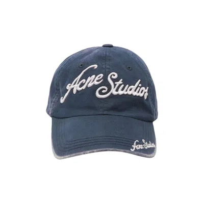 Pre-owned Acne Studios Logo Cap 'deep Blue' | Men's Size Onesize
