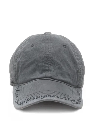 Acne Studios Logo Cap In Gray
