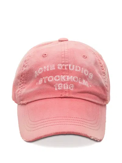 Acne Studios Logo Cap In Pink