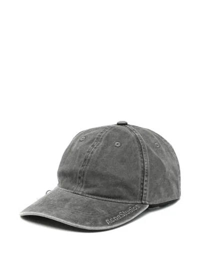 Acne Studios Logo-charm Cap In Grey
