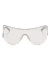 Acne Studios Logo-charm Shield-frame Sunglasses In 银色