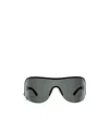 Acne Studios Logo-charm Shield-frame Sunglasses In Gray