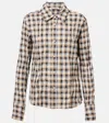 Acne Studios Logo Check Shirt In Neutrals