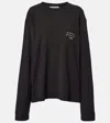 Acne Studios Logo Cotton And Hemp Jersey Top In Black