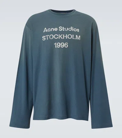 Acne Studios Edden 1996 Long Sleeve T-shirt In Blue