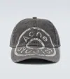 Acne Studios Vintage-inspired Black Denim Baseball Cap In Gray