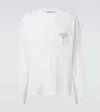 Acne Studios Long Sleeve Crew Neck Logo T-shirt With Pocket In White