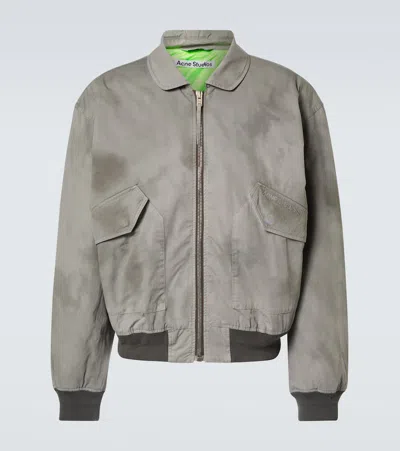 Acne Studios Orlinga Cotton Twill Bomber Jacket Mid Grey