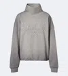 Acne Studios Brushed Cotton Fleece Funnel Neck Logo Sweatshirt With Balloon Hem In Gray