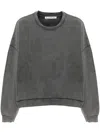 Acne Studios Black Garment-dyed Sweatshirt In Gray