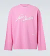 Acne Studios Logo Cotton Jersey T-shirt In Pink