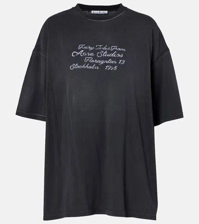 Acne Studios Logo Cotton Jersey T-shirt In Blue