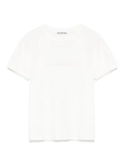 Acne Studios Logo Cotton T-shirt In White