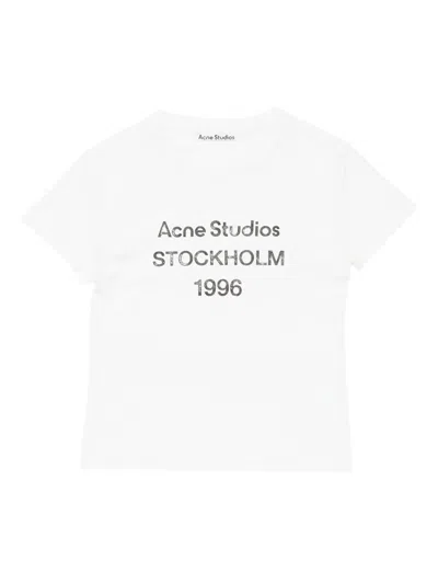 Acne Studios Logo Cotton T-shirt In White