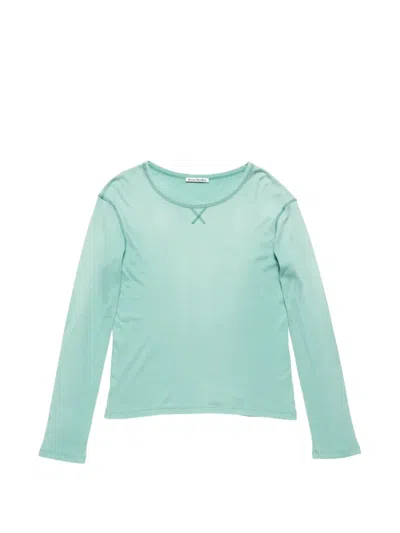 Acne Studios Logo Cotton T-shirt In Blue