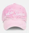 Acne Studios Logo Cotton Twill Baseball Cap In Pink