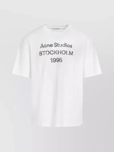 Acne Studios Logo Crew Neck T-shirt Graphic Print In White