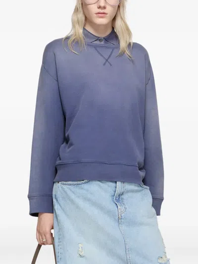 Acne Studios Logo Crew-neck Sweatshirt In Blue
