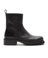 Acne Studios Logo-debossed Leather Boots In Black