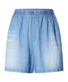 Acne Studios Logo Denim Shorts In Blue