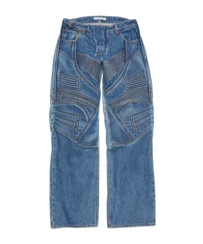 Acne Studios Logo Denim Trousers In Blue