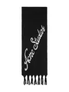 Acne Studios Logo-detail Fringe Scarf In Black