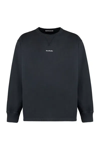 Acne Studios Logo Printed Crewneck Sweatshirt In Black