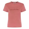 Acne Studios Logo Detailed Crewneck T-shirt In Red