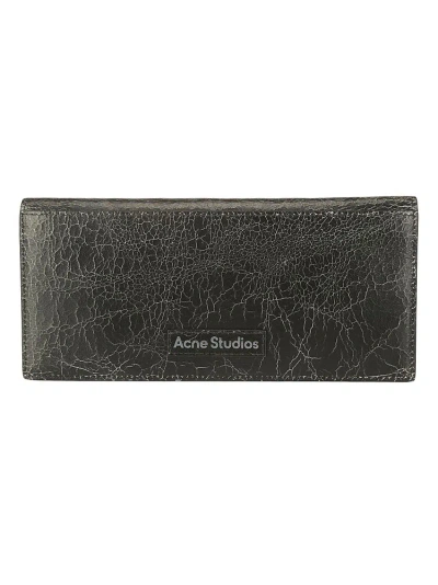 Acne Studios Logo Detailed Foldover Wallet In Black