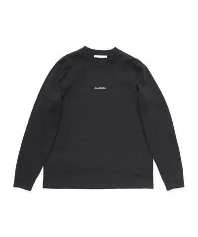 Acne Studios Logo Detailed Long-sleeved T-shirt In Black