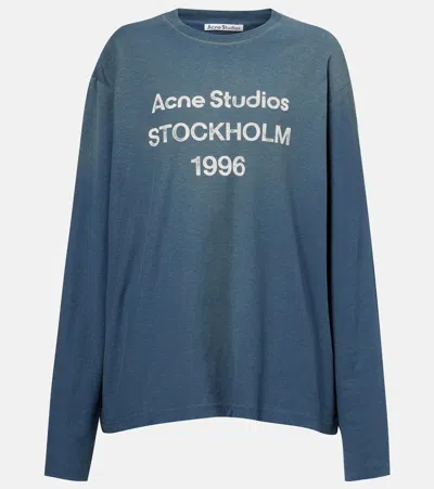 Acne Studios Logo Distressed Cotton-blend Jersey T-shirt