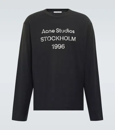 Acne Studios Edden 1996 Long Sleeve T-shirt In Faded Black