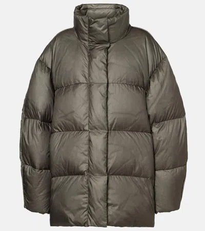 Acne Studios Logo Down Jacket In Aax Dark Green