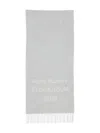 Acne Studios Logo-embellished Wool Scarf In Gray
